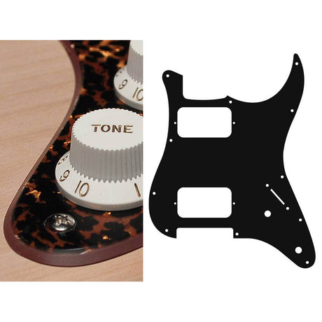 Boston ST-232-RBP pickguard, Stallion, HH, 2 pot holes, 3-5 switch, 2 ply, tiger brown pearl