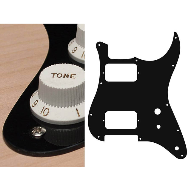 Boston ST-131-B pickguard, Stallion, HH, 2 pot holes, toggle switch, 1 ply, black