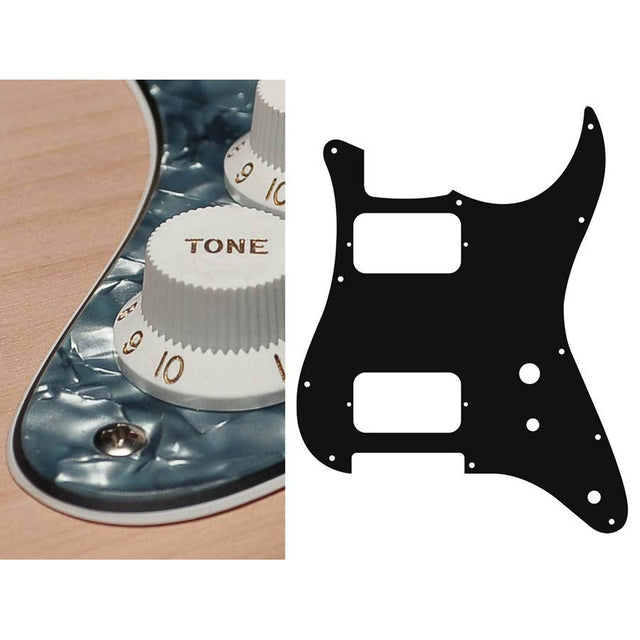 Boston ST-331-PB pickguard, Stallion, HH, 2 pot holes, toggle switch, 3 ply, pearl black