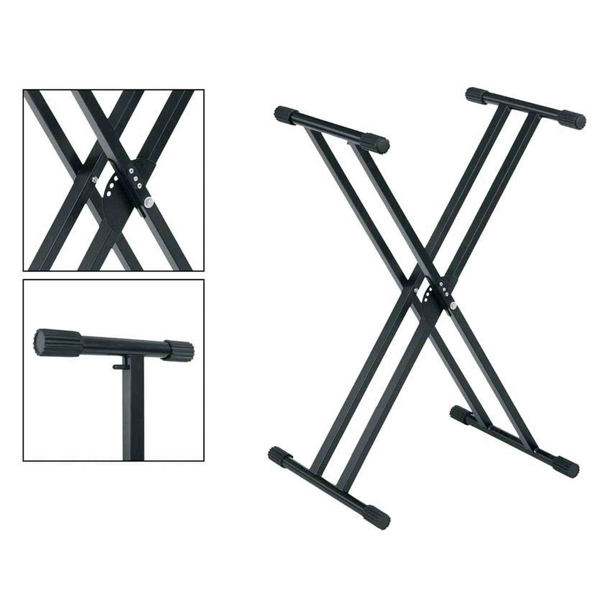 Boston KS-240 Keyboardstatief – Dubbel X-model, trigger lock, made in EU, zwart