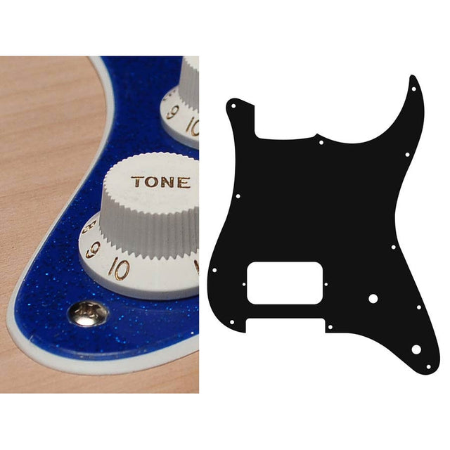 Boston ST-244-SBU pickguard, Stallion, H, 2 pot holes, 2 ply, sparkling blue