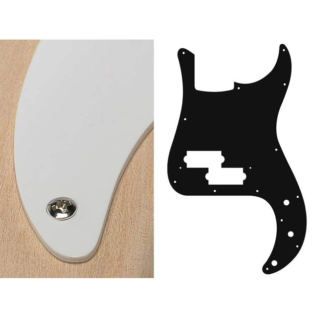 Boston PB-115-W pickguard, Puncher bass, standard, 1 ply, white