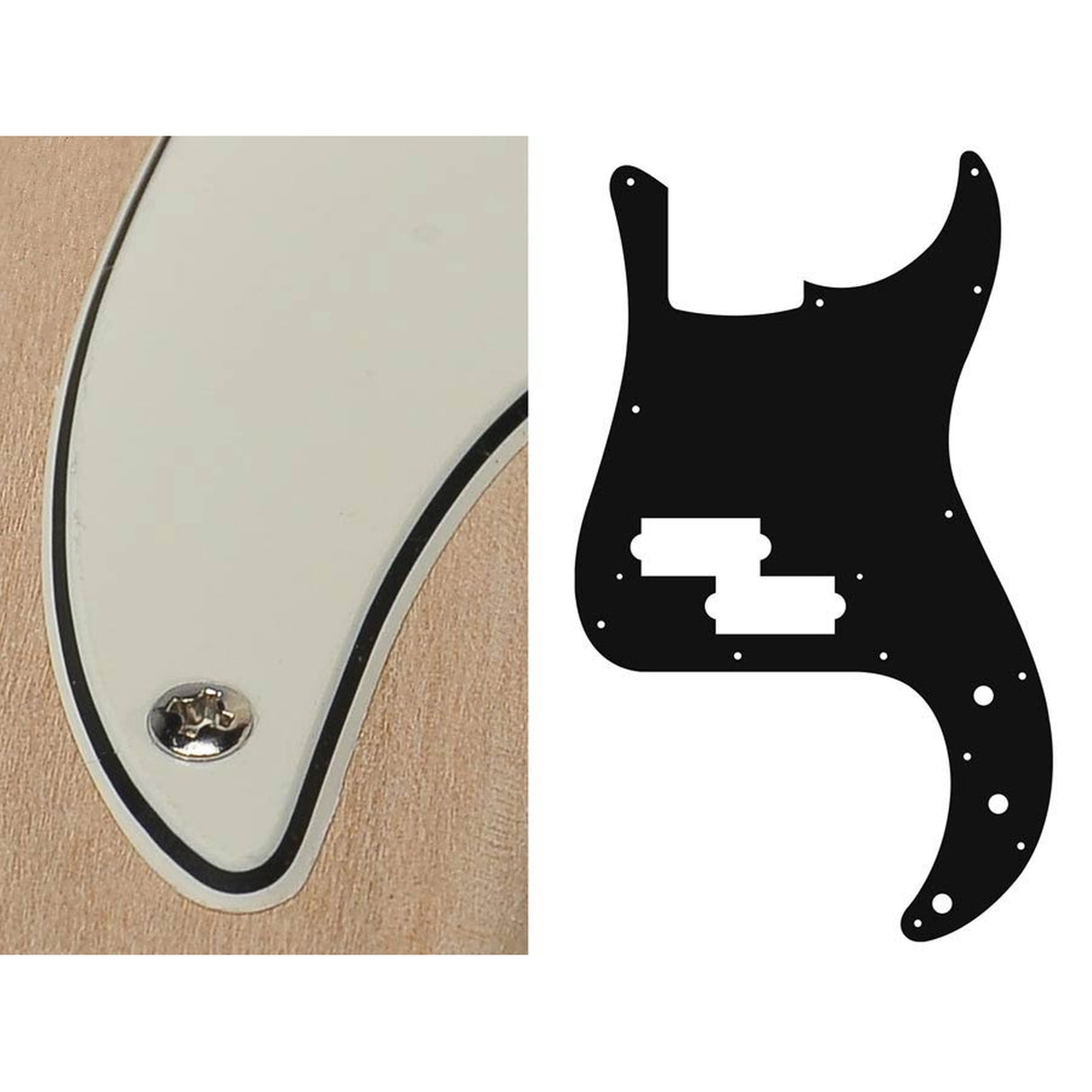 Boston PB-315-VW pickguard, Puncher bass, standard, 3 ply, vintage white