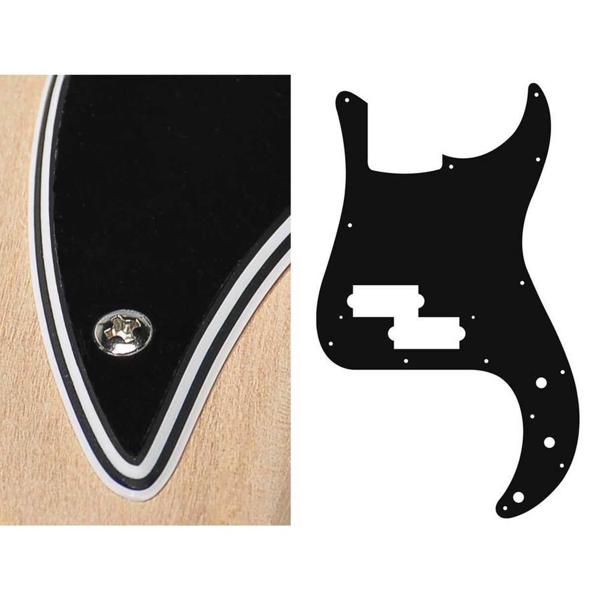 Boston PB-415-B pickguard, Puncher bass, standard, 4 ply, black