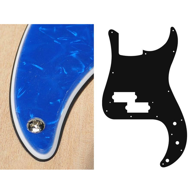 Boston PB-315-PBU pickguard, Puncher bass, standard, 3 ply, pearl blue