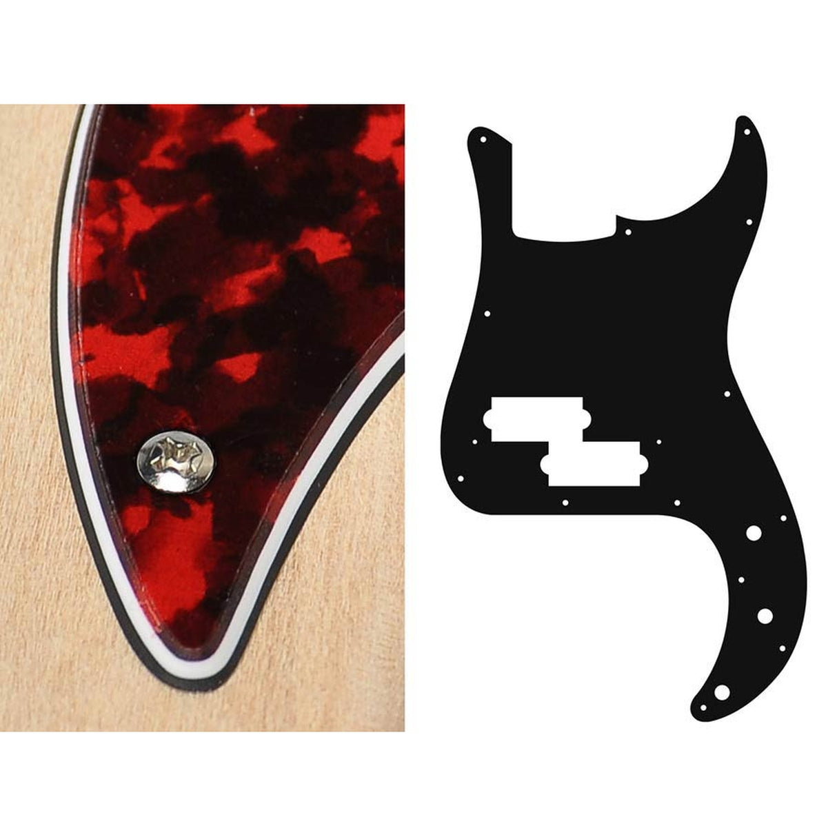 Boston PB-315-RR pickguard, Puncher bass, standard, 3 ply, tiger red