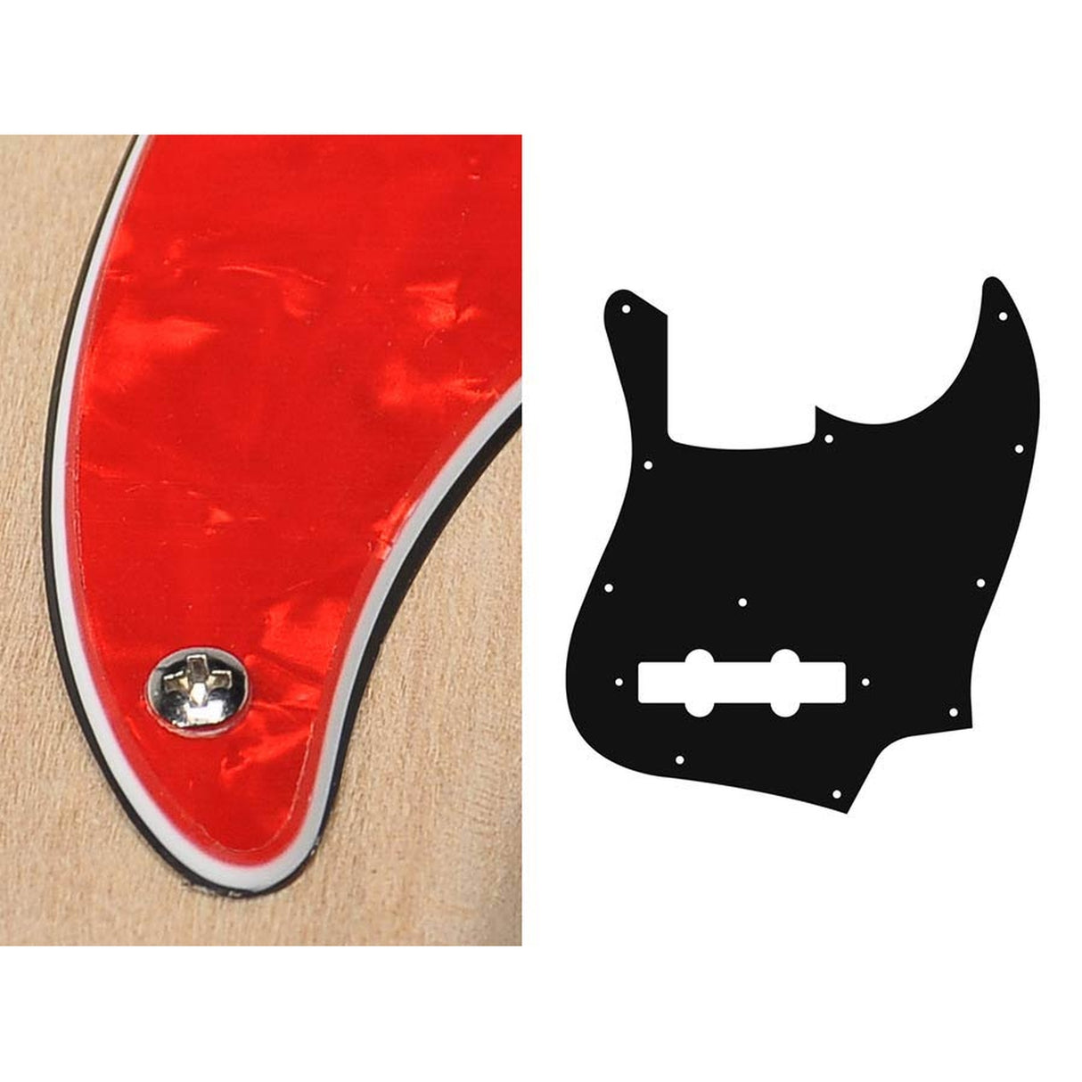 Boston JB-310-PR pickguard, Jocker bass, standard, 3 ply, pearl red