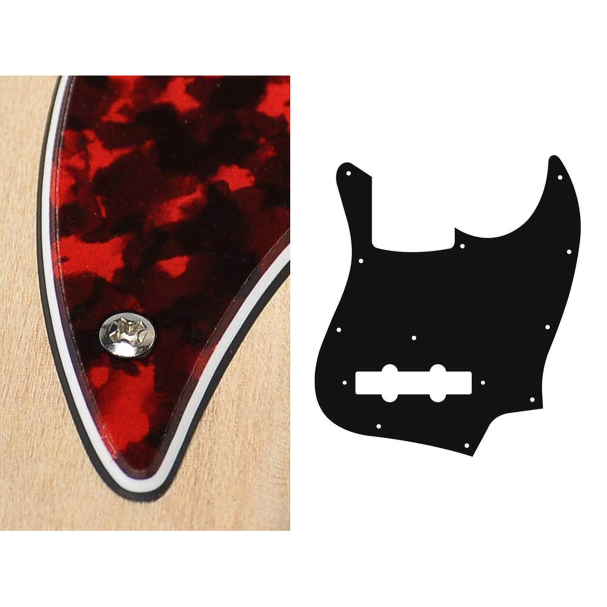 Boston JB-310-RR pickguard, Jocker bass, standard, 3 ply, tiger red