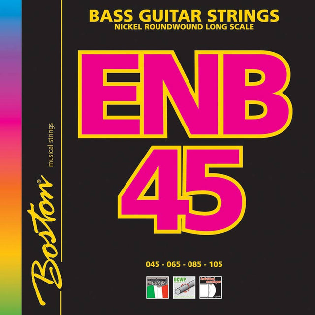 Boston ENB-45 snaren set elektrisch bass, nickel roundwound, medium, 045-065-085-105 longscale