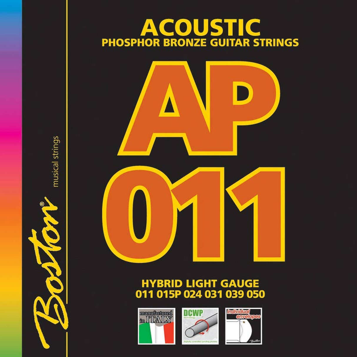 Boston AP-11 snaren set acoustic, phosphor bronze, hybrid light, 011-015-024-031-039-050