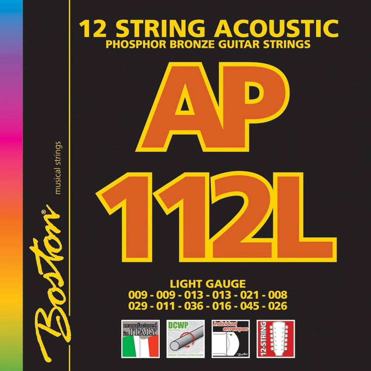 Boston AP-112-L snaren set 12-snaar acoustic, phosphor bronze, light