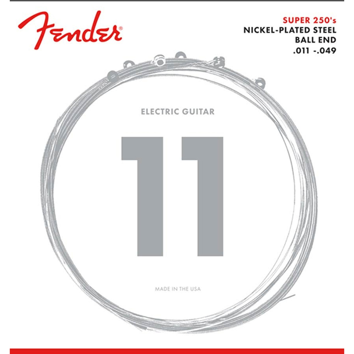 Fender F-250M snaren set elektrisch, nickel roundwound, medium, 011-014-018-028-038-049