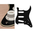 Boston ST-313-BC pickguard, Stallion, standard, SSS, 3 pot holes, 3-5 switch, 3 ply, black and cream