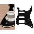 Boston ST-323-BC pickguard, Stallion, SSH, 3 pot holes, 3-5 switch, 3 ply, black and cream