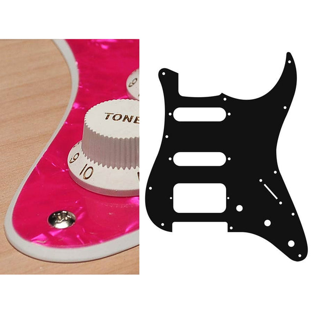 Boston ST-223-PP pickguard, Stallion, SSH, 3 pot holes, 3-5 switch, 2 ply, pearl pink