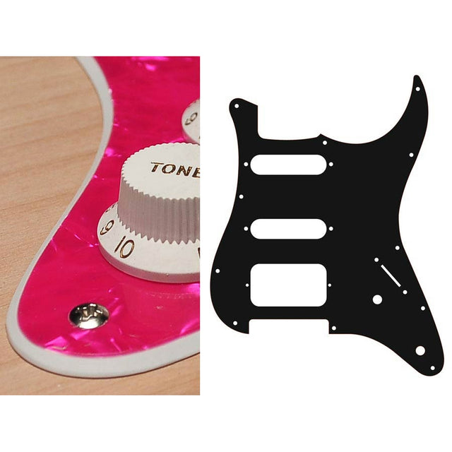 Boston ST-222-PP pickguard, Stallion, SSH, 2 pot holes, 3-5 switch, 2 ply, pearl pink