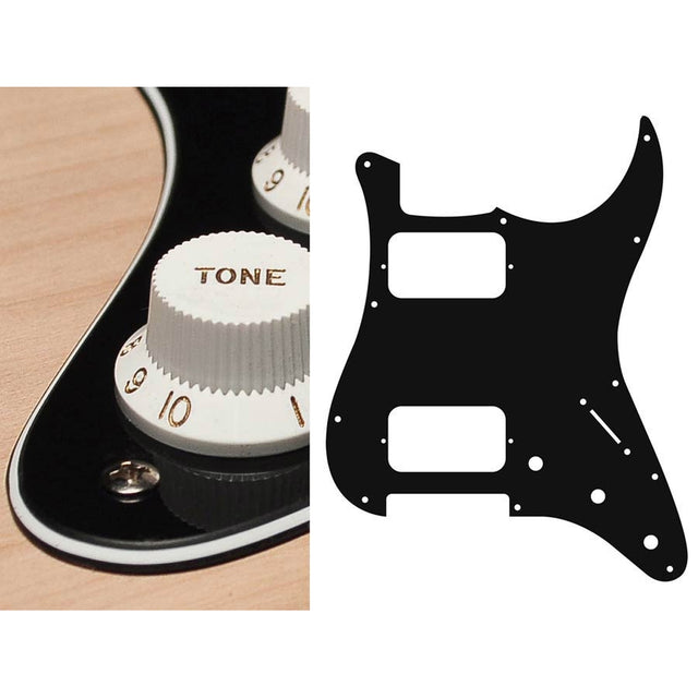 Boston ST-333-BC pickguard, Stallion, HH, 3 pot holes, 3-5 switch, 3 ply, black and cream