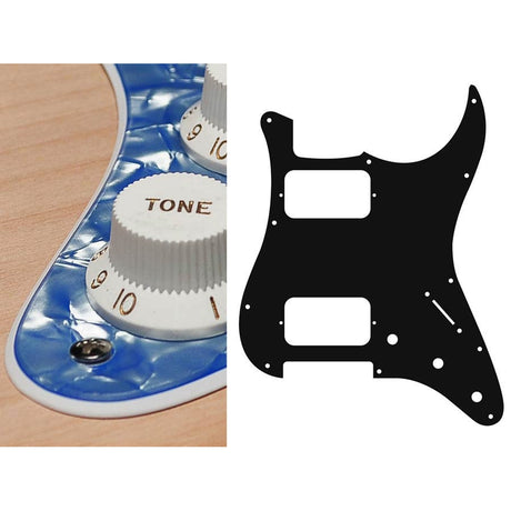 Boston ST-233-POB pickguard, Stallion, HH, 3 pot holes, 3-5 switch, 2 ply, pearl ocean blue