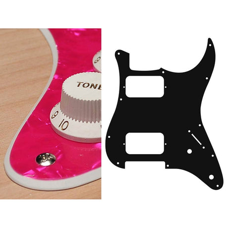 Boston ST-232-PP pickguard, Stallion, HH, 2 pot holes, 3-5 switch, 2 ply, pearl pink