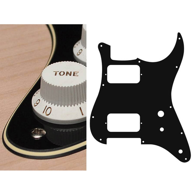 Boston ST-331-BC pickguard, Stallion, HH, 2 pot holes, toggle switch, 3 ply, black and cream