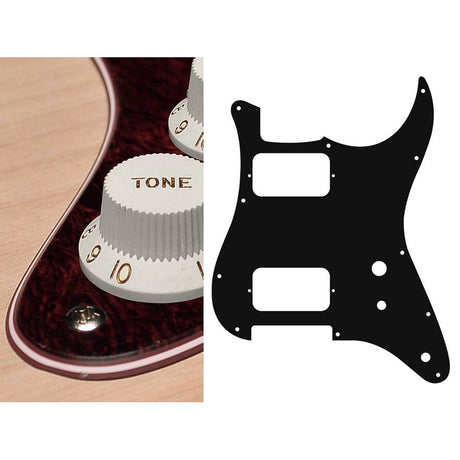 Boston ST-331-TD pickguard, Stallion, HH, 2 pot holes, toggle switch, 3 ply, tortoise dark