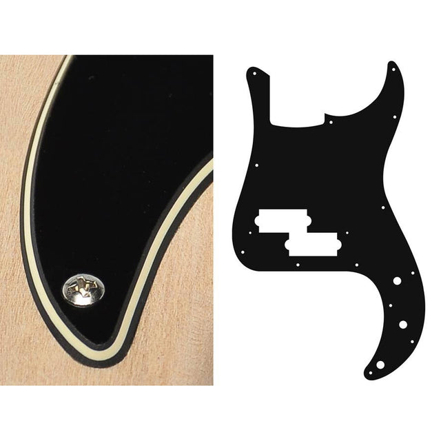 Boston PB-315-BC pickguard, Puncher bass, standard, 3 ply, black and cream