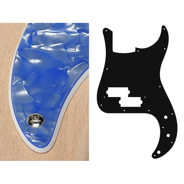 Boston PB-215-POB pickguard, Puncher bass, standard, 2 ply, pearl ocean blue