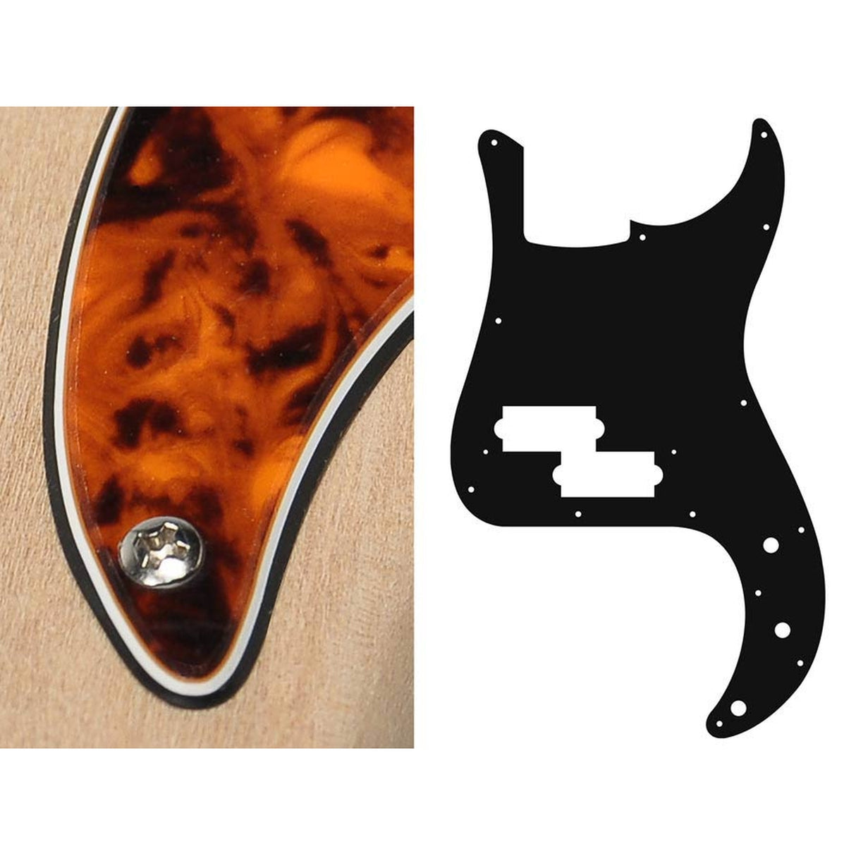 Boston PB-315-MO pickguard, Puncher bass, standard, 3 ply, marble orange