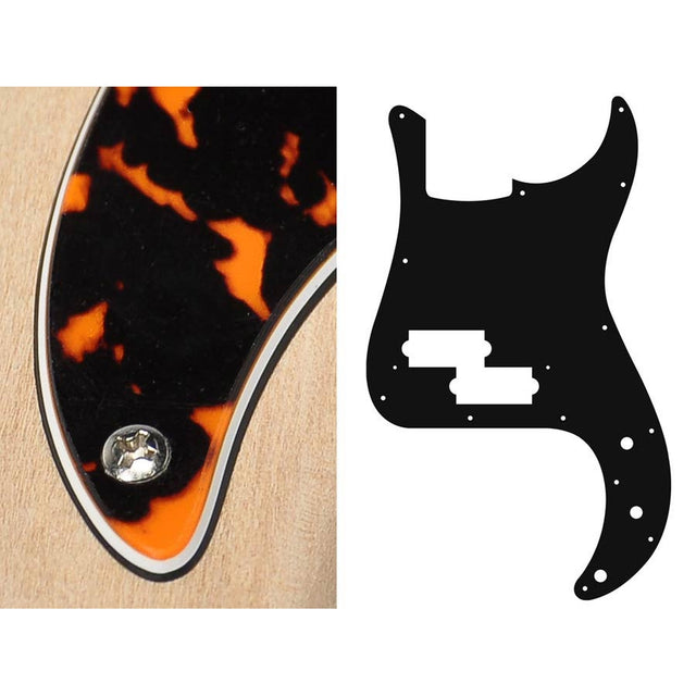 Boston PB-315-WCO pickguard, Puncher bass, standard, 3 ply, wildcat orange