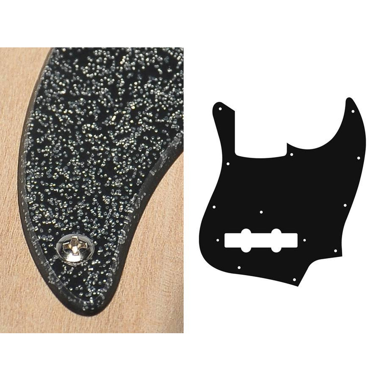 Boston JB-210-SBK pickguard, Jocker bass, standard, 2 ply, sparkling black