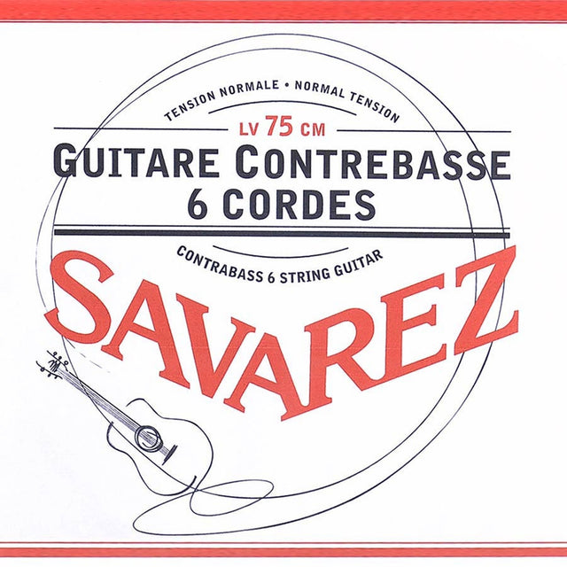 Savarez 650-R snaren set classic contrabass guitar, silverplated wound, scale 75 cm, normal tension