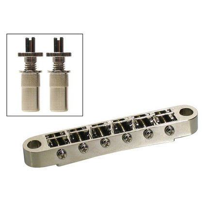 Boston B-162-N brug voor e-gitaar, "tune'o matic", nikkel, stud spacing 73,0mm, stud diam 6,5mm