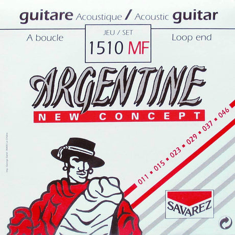 Argentine 1510-MF snaren set acoustic, silverplated steel core, 011-046, standard tension, loop end