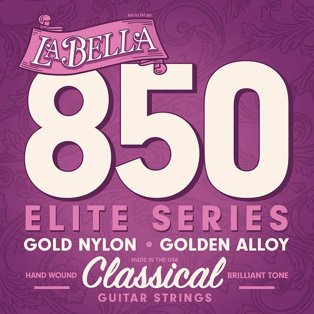 La Bella L-850 snaren set classic, 028-032-040-029-034-041, gold nylon trebles & gold basses