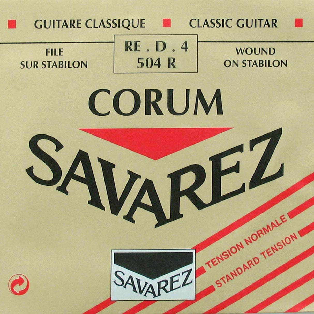 Savarez 504-R D-4 snaar, silverplated wound Corum, from 500-CR and 500-AR set, normal tension