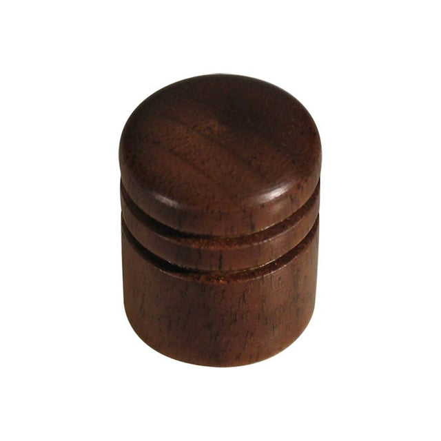 Boston KWW-360 Houten Dome Knop - Walnoot Met 2 Ringen, 15x18mm