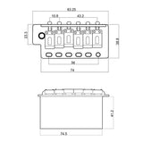 Wilkinson WVC/G Tremolo met Gouden Afwerking en Stainless Steel Zadel