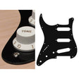 Boston SL-113-B pickguard, Stallion, standard, SSS, 3 pot holes, 3-5 switch, lefthanded, 1 ply, black