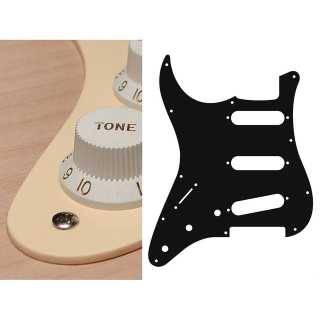 Boston SL-113-C pickguard, Stallion, standard, SSS, 3 pot holes, 3-5 switch, lefthanded, 1 ply, cream