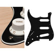 Boston SL-313-B pickguard, Stallion, standard, SSS, 3 pot holes, 3-5 switch, lefthanded, 3 ply, black