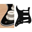 Boston SL-413-B pickguard, Stallion, standard, SSS, 3 pot holes, 3-5 switch, lefthanded, 4 ply, black