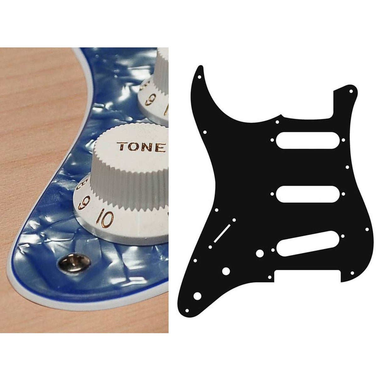 Boston SL-313-PV pickguard, Stallion, standard, SSS, 3 pot holes, 3-5 switch, lefthanded, 3 ply, pearl violet,