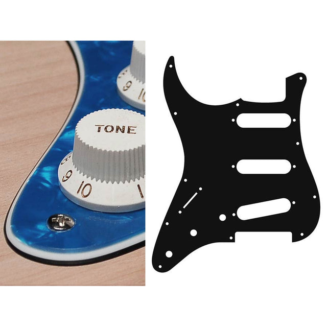 Boston SL-313-PBU pickguard, Stallion, standard, SSS, 3 pot holes, 3-5 switch, lefthanded, 3 ply, pearl blue