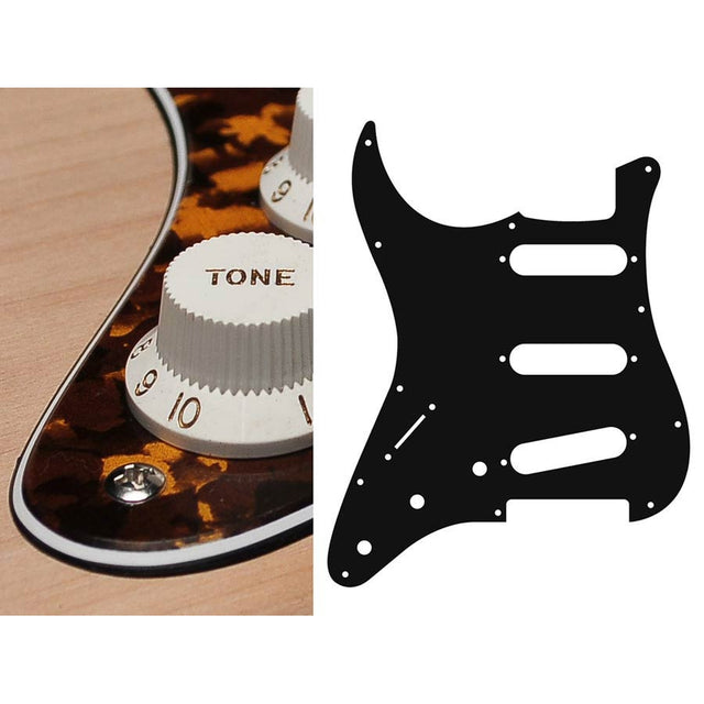 Boston SL-313-RY pickguard, Stallion, standard, SSS, 3 pot holes, 3-5 switch, lefthanded, 3 ply, tiger yellow