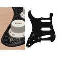 Boston SL-213-SBK pickguard, Stallion, standard, SSS, 3 pot holes, 3-5 switch, lefthanded, 2 ply, sparkling black