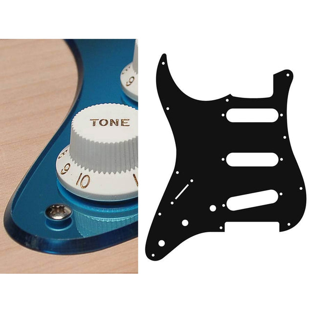 Boston SL-213-MU pickguard, Stallion, standard, SSS, 3 pot holes, 3-5 switch, lefthanded, 2 ply, mirror blue