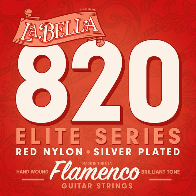 La Bella L-820 snaren set classic/flamenco, red nylon trebles & silverplated basses