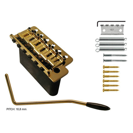 Wilkinson WVCS/Gtremolo, pitch 10,8mm, with screws, solid steel block, gold