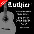 Luthier L-45 snaren set classic Concert Dark Silver, hard tension