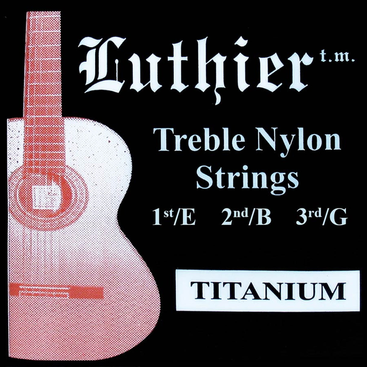 Luthier LT-123 treble snaren set, E-1+B-2+G-3, titanium/ nylon